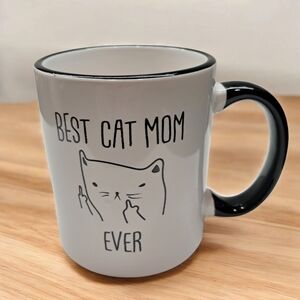 Best Cat Mom Ever Mug - Black and White